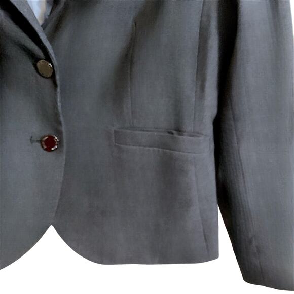 Calvin Klein Women's Jacket Size 12P Grey Modern Two Button Short Pockets - Picture 6 of 10